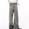 Droop Wide Leg Jeans with Adjustable Belt