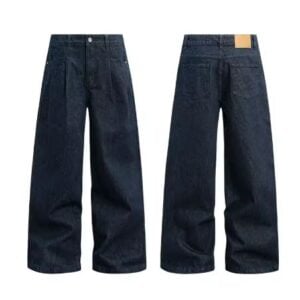 Solid Color Wide Leg Straight Jeans