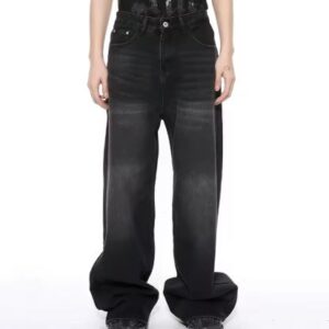 stylish baggy jeans wide leg vintage gradient