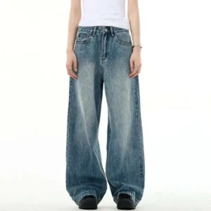Alternative view of Washed Straight Wide Leg Jeans