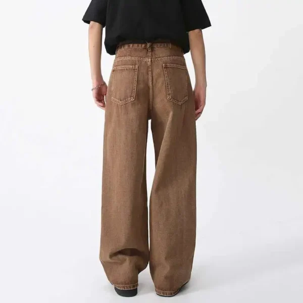 Vintage Coffee Wide Leg Jeans - Image 4