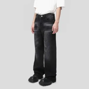 Alternative view of Vintage Washed Straight Jeans with Ragged Hem