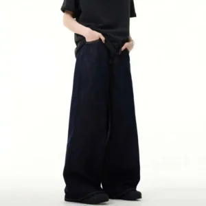 Alternative view of Vintage Washed Wide Leg Straight Jeans