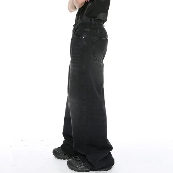 stylish baggy jeans wide leg vintage gradient - Image 4
