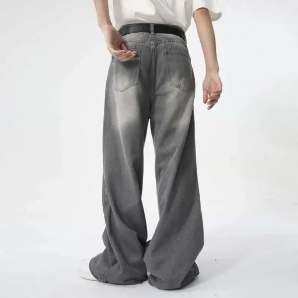Contrast Color Straight Wide Leg Jeans - Image 6