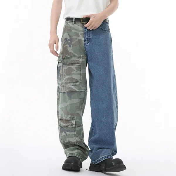 Baggy Jeans Camouflage Splicing Camo Patchwork