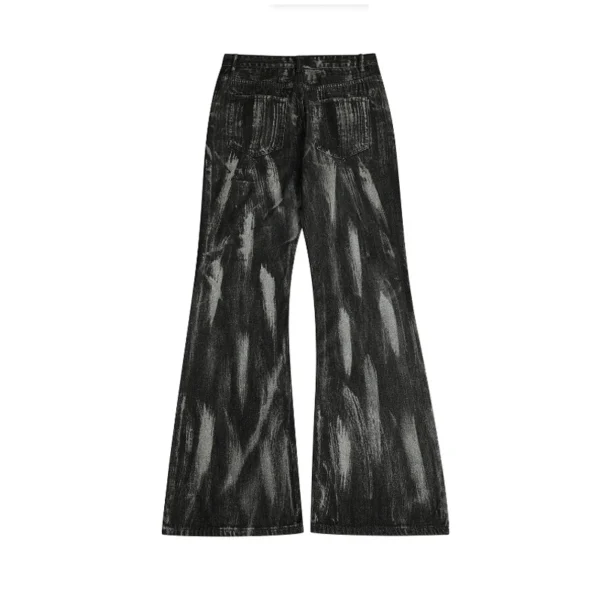 Hand Painted Contrast Bootcut Wide Leg Jeans