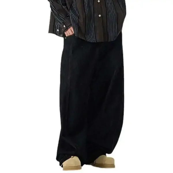 Solid Color Straight Machete Wide Leg Jeans - Image 5