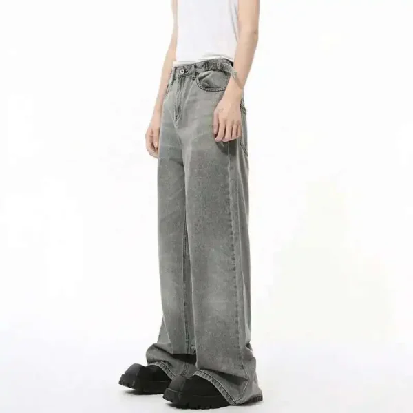 Droop Wide Leg Jeans with Adjustable Belt - Image 5