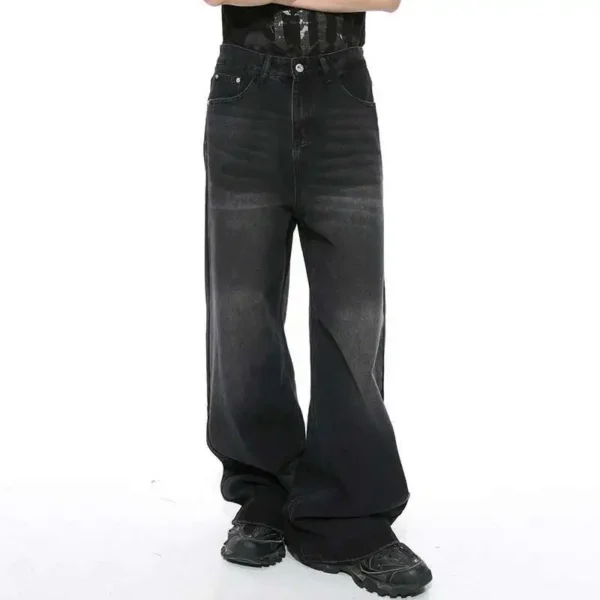 stylish baggy jeans wide leg vintage gradient - Image 2