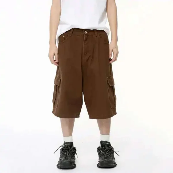 Denim Shorts Wide Leg Vintage Washed jorts - Image 35
