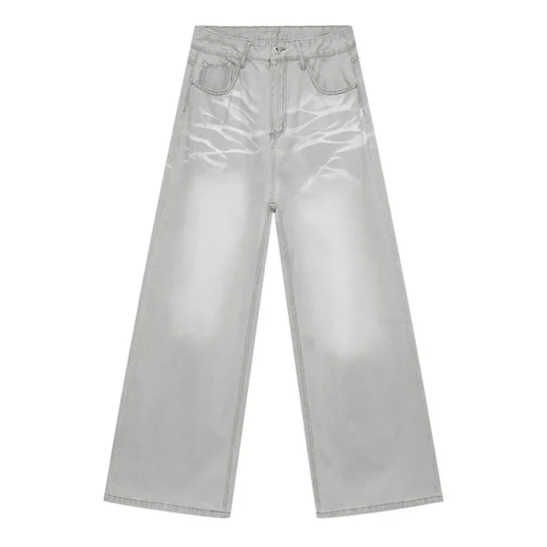 Tie Dyed Straight Wide Leg Jeans