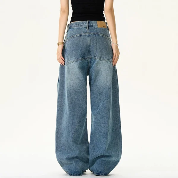 Deconstructed Double Waist Straight Leg Jeans - Image 3