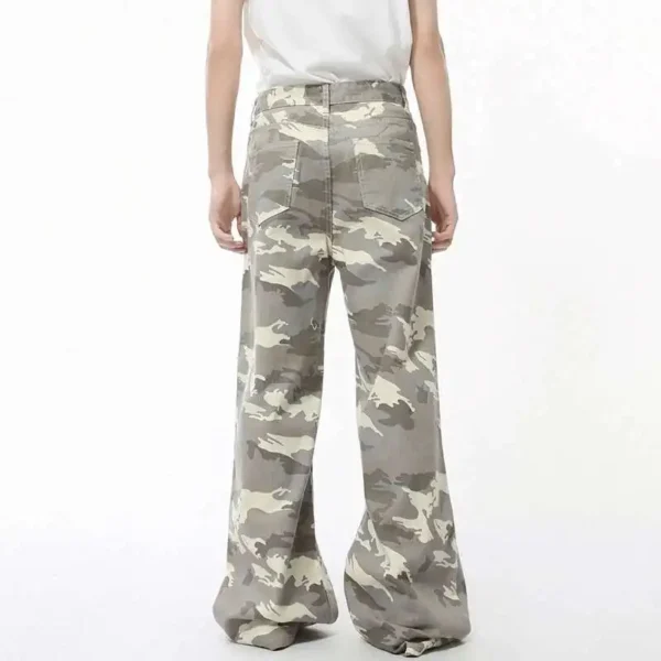 Camouflage Straight Wide Leg Jeans - Image 5