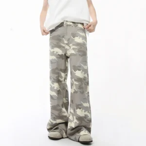 Alternative view of Camouflage Straight Wide Leg Jeans