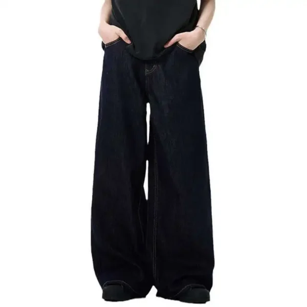Vintage Washed Wide Leg Straight Jeans