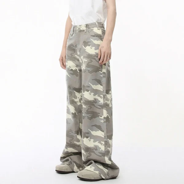 Camouflage Straight Wide Leg Jeans - Image 4