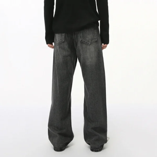 Ripped Straight Loose Fit Jeans with Hole Design - Image 5