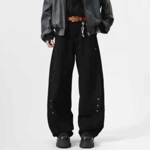 Solid Color Straight Machete Jeans