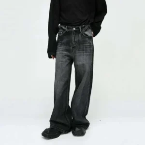 Alternative view of Straight Tube Loose Wide Leg Jeans