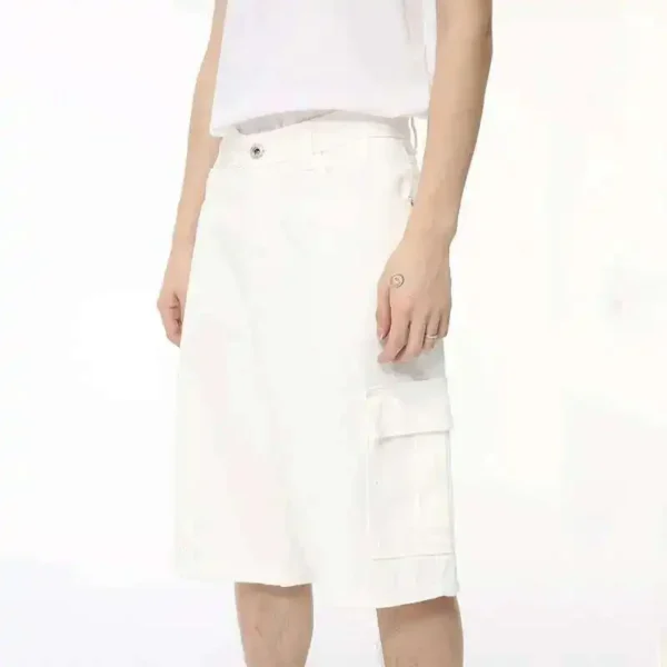 Denim Shorts Wide Leg Vintage Washed jorts - Image 41