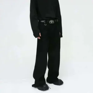Alternative view of Black Washed Wide Leg Jeans