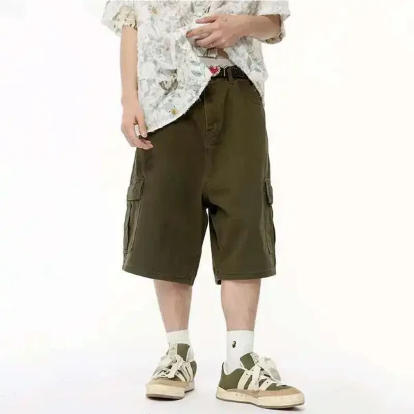 Denim Shorts Wide Leg Vintage Washed jorts - Image 23