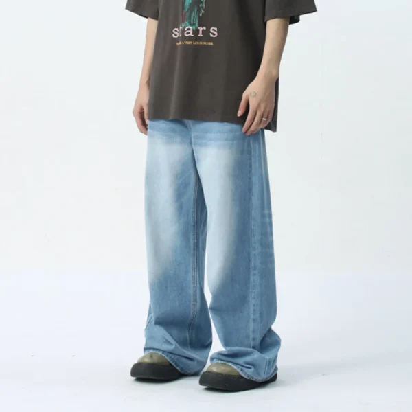 Wide Leg Jeans with Pocket Zipper Detail - Image 5