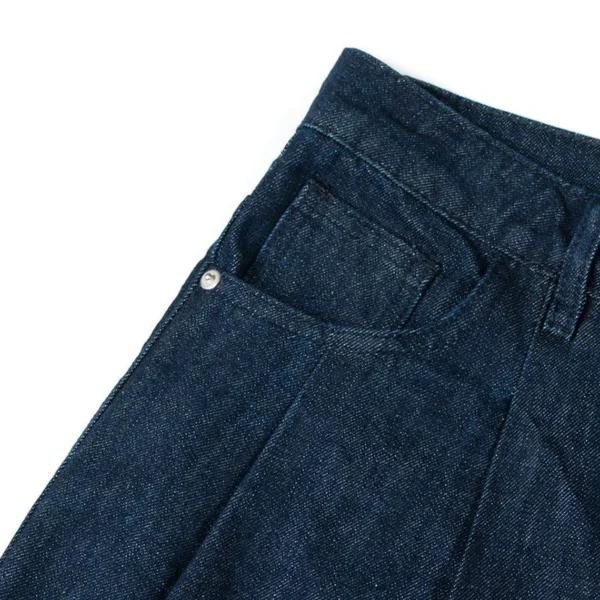 Solid Color Wide Leg Straight Jeans - Image 5