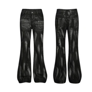 Alternative view of Hand Painted Contrast Bootcut Wide Leg Jeans