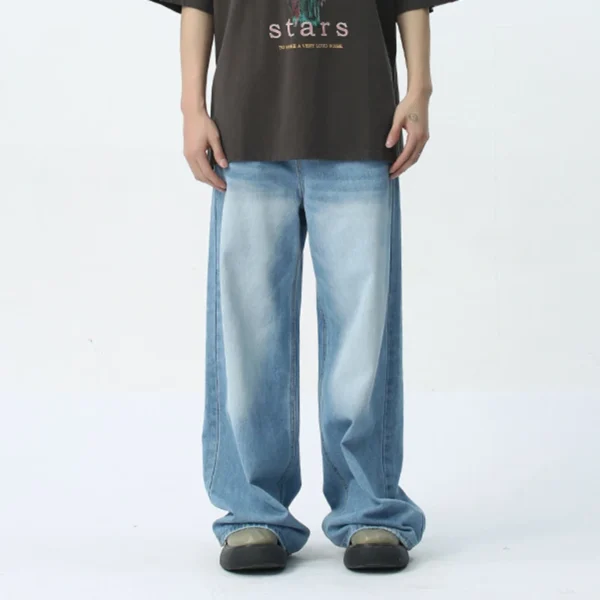 Wide Leg Jeans with Pocket Zipper Detail