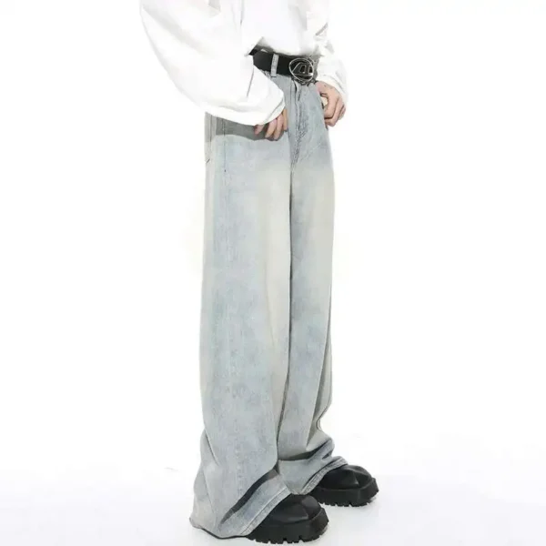 Gradient Wash Baggy Jeans Loose Fit Oversized Denim - Image 2