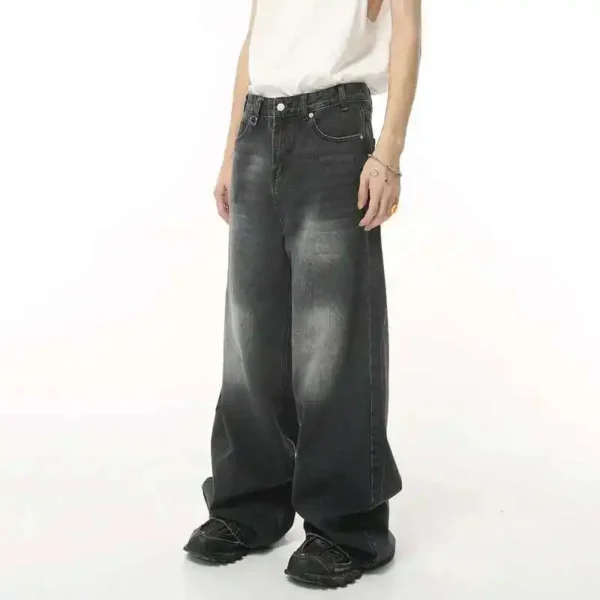 Vintage Distressed Baggy Wide Leg Jeans - Image 2