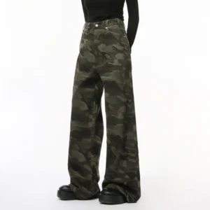 Alternative view of Camouflage Print Straight Denim Pants