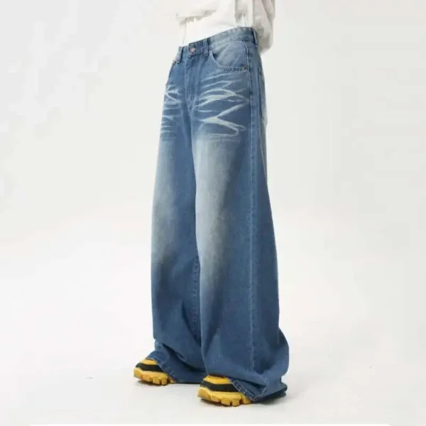 baggy jeans wide leg water washed - Image 5