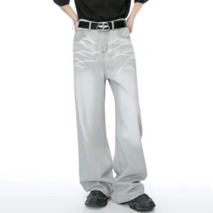Alternative view of Tie Dyed Straight Wide Leg Jeans