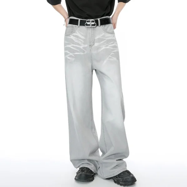 Tie Dyed Straight Wide Leg Jeans - Image 2