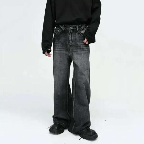 Straight Tube Loose Wide Leg Jeans - Image 3