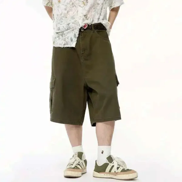 Denim Shorts Wide Leg Vintage Washed jorts - Image 22