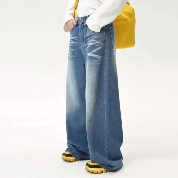 baggy jeans wide leg water washed - Image 2