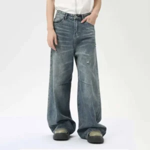 Alternative view of Baggy Pants Washed Denim Streetwear Oversized Fit