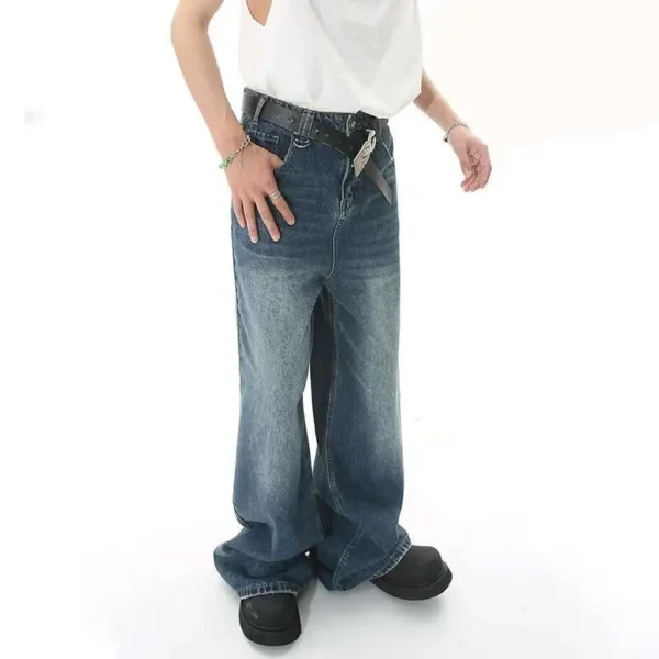 Baggy Jeans Gradient Wash Metal Ring Detail - Image 3