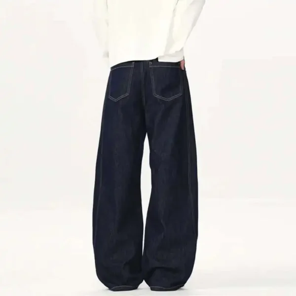 Solid Color Loose Fit Wide Leg Jeans - Image 5