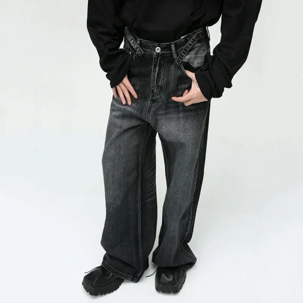 Straight Tube Loose Wide Leg Jeans - Image 4