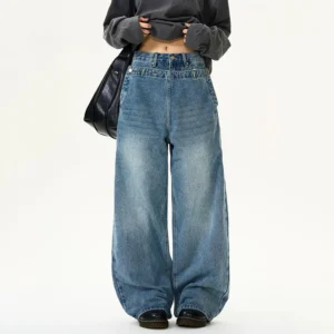 Alternative view of Deconstructed Double Waist Straight Leg Jeans